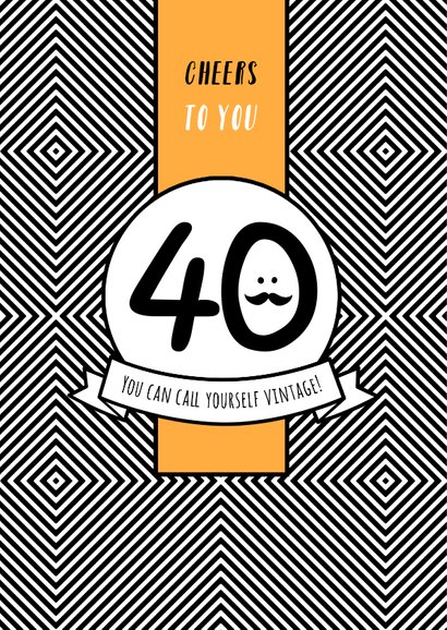 Uitgelezene Verjaardagskaart man stoer 40 jaar okergeel | Kaartje2go FI-15