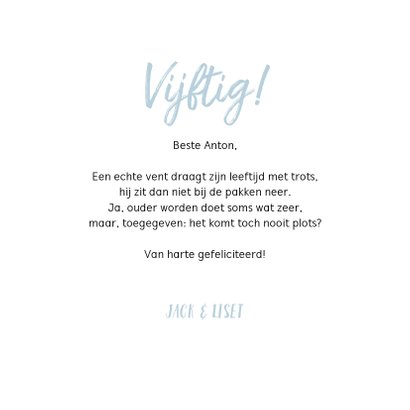 Verjaardagskaart man stoer hout typografie 3