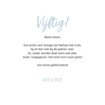 Verjaardagskaart man stoer hout typografie 3