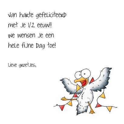 Verjaardagskaart meeuw - 1/2 (m)eeuw! 3