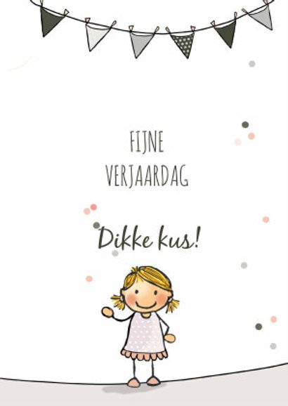 Verjaardagskaart meisje ballon a 3