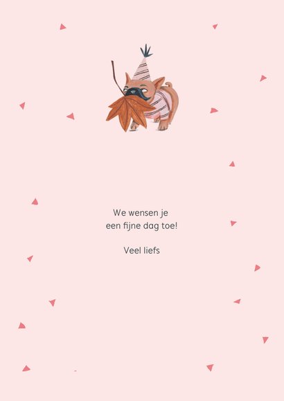 Verjaardagskaart meisje foto honden illustratie 3