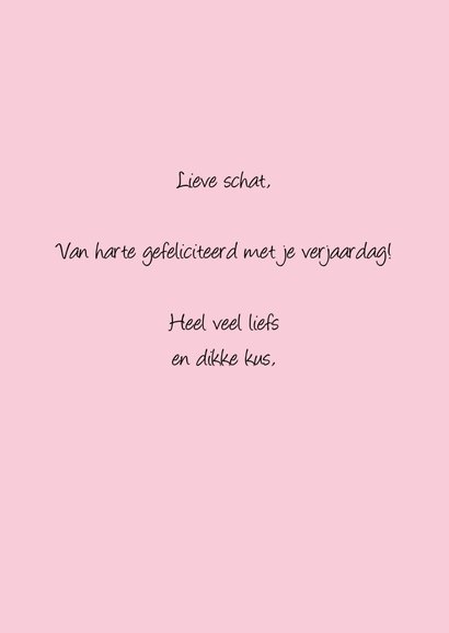 Verjaardagskaart met aardbei en tekst Hugs and Kisses 3