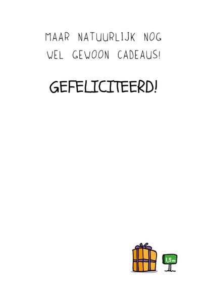 Verjaardagskaart met afstand de beste 3
