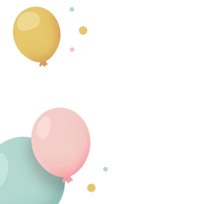 Verjaardagskaart met ballonnen en confetti 2
