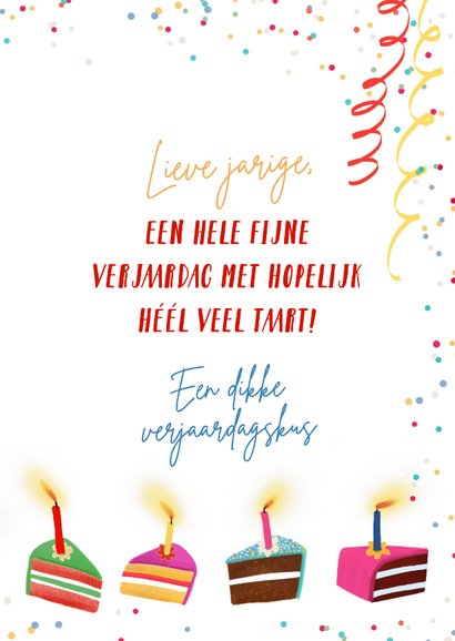 Verjaardagskaart met beer die jongleert met taartjes 3