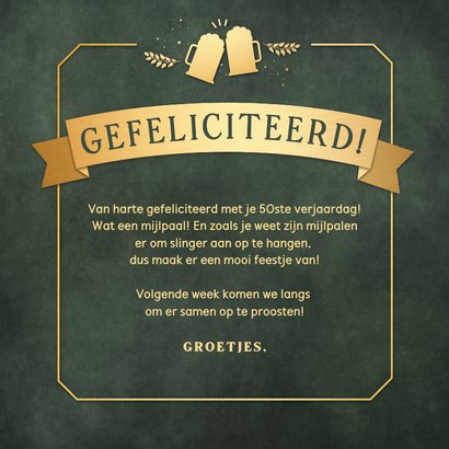 Verjaardagskaart met biertjes, naam & leeftijd voor een man 3