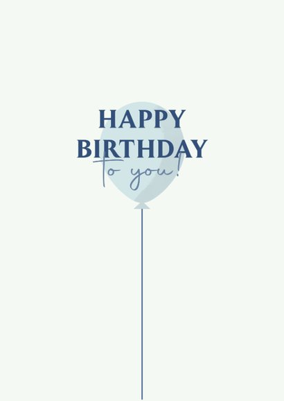 Verjaardagskaart met blauwe ballonnen happy birthday 2
