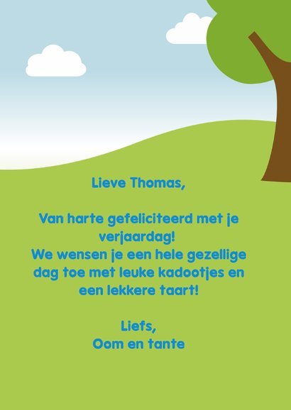 Verjaardagskaart met blij oranje vogeltje van glijbaan 3