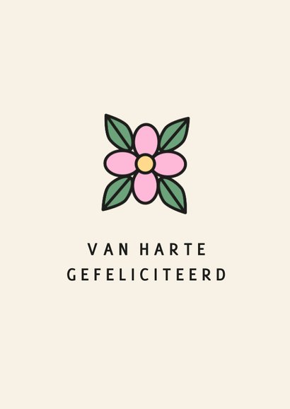 Verjaardagskaart met bloemen in tattoo style 2