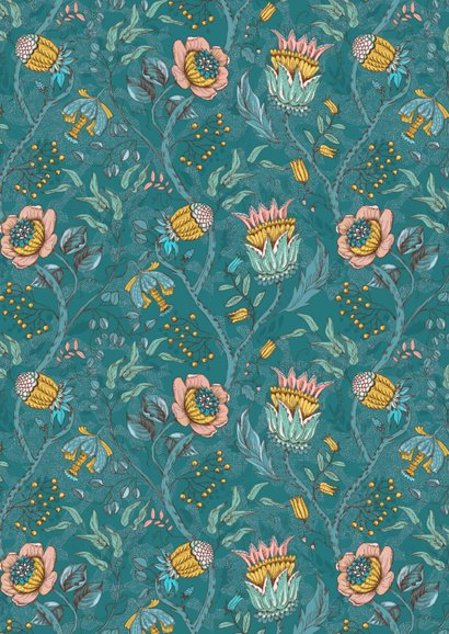 Verjaardagskaart met bloemen kunst 2