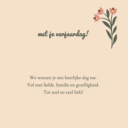 Verjaardagskaart met bloemen - retro 3