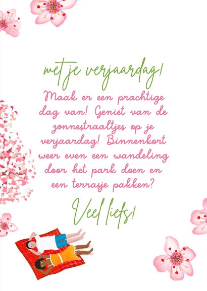 Verjaardagskaart met bloesembomen 3