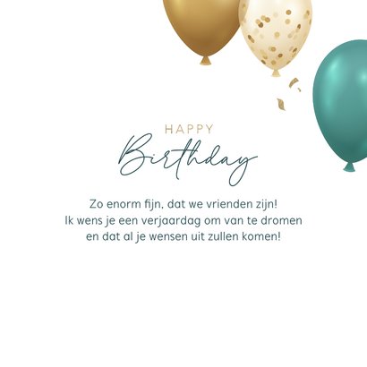 Verjaardagskaart met confetti en ballonnen 3