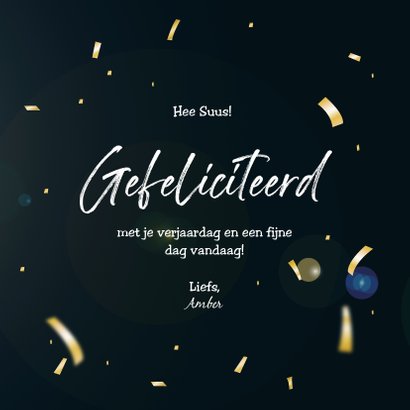 Verjaardagskaart met confetti Happy Birthday 3