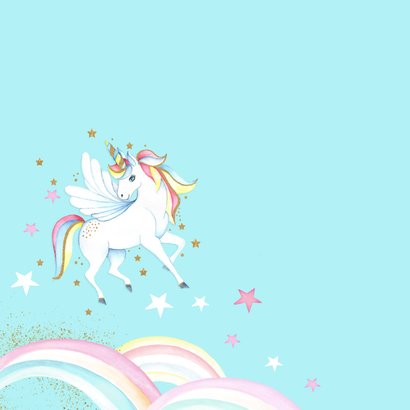 Verjaardagskaart met een hippe unicorn 2