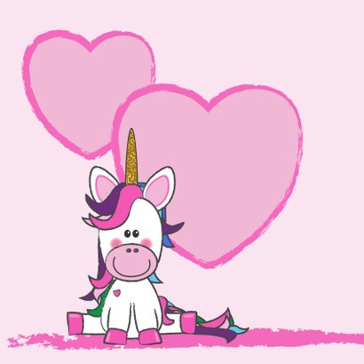 Verjaardagskaart met een vrolijke unicorn 2