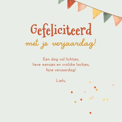 Verjaardagskaart met egel en konijn en een verjaardagstaart! 3