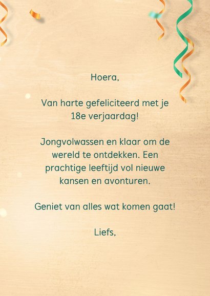 Verjaardagskaart met feestelijke heliumballonnen 18 jaar  3