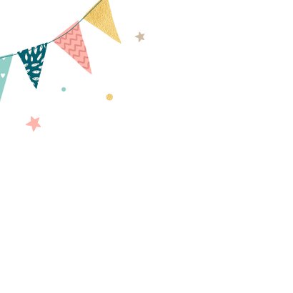 Verjaardagskaart met feestelijke slingers 2