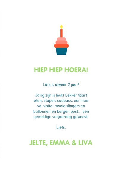 Verjaardagskaart met feestende dino's 3