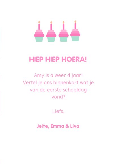 Verjaardagskaart met feestende flamingo's 3
