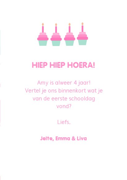 Verjaardagskaart met feestende flamingo's 3