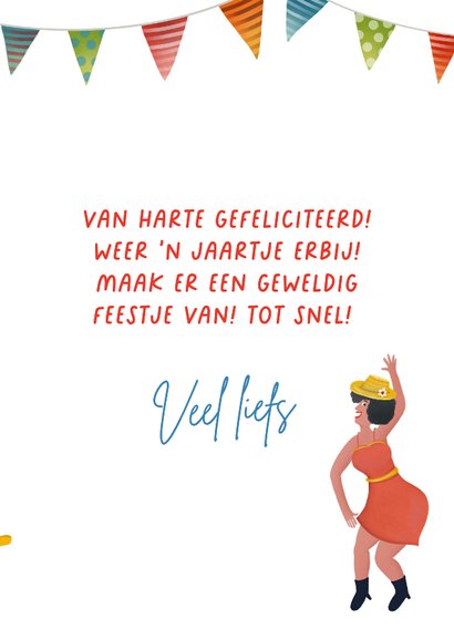 Verjaardagskaart met feestende mensen 3
