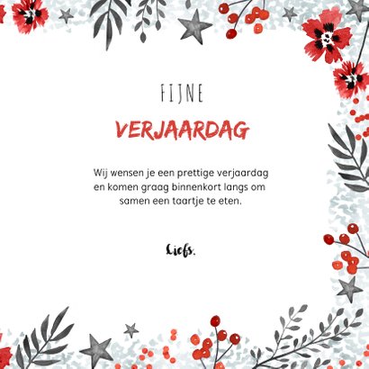 Verjaardagskaart met flamingo bloemen en foto 3