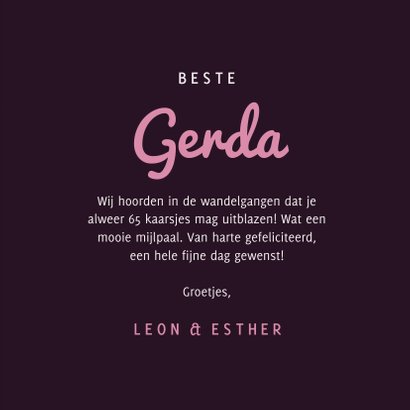Verjaardagskaart met foto, bloemen en confetti 3