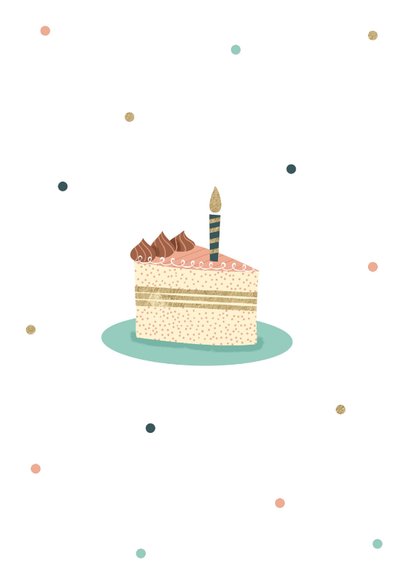 Verjaardagskaart met getekende taart 2