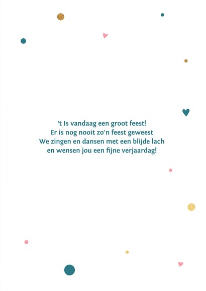 Verjaardagskaart met gouden confetti 3