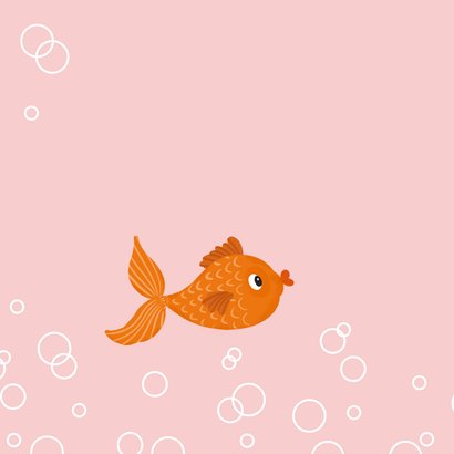 Verjaardagskaart met goudvis en bubbels 2