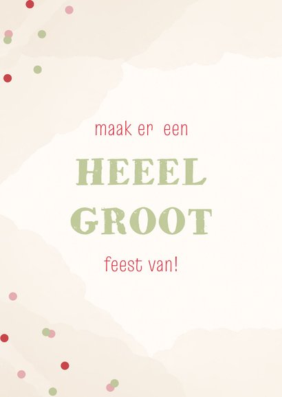 Verjaardagskaart met halve dinosaurus en cadeautje 2