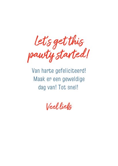 Verjaardagskaart met hond en hoedje 3