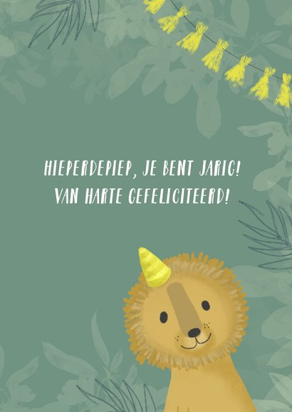 Verjaardagskaart met jungledieren 3