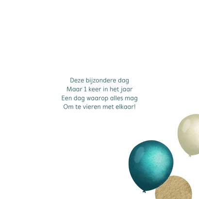 Verjaardagskaart met kleurrijke ballonnen 3