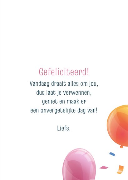 Verjaardagskaart met kleurrijke getekende ballonnen 3