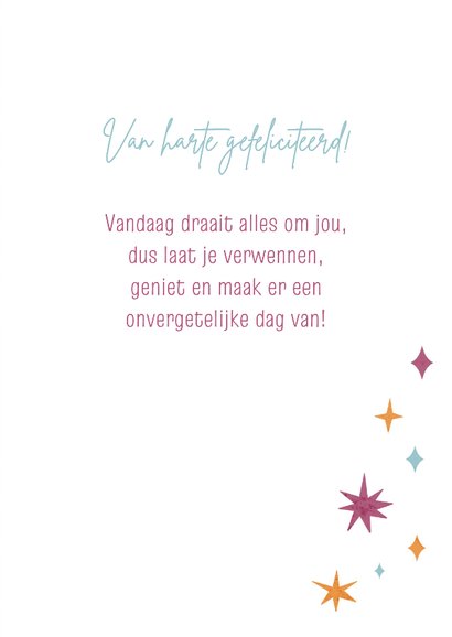 Verjaardagskaart met kleurrijke sterretjes 3