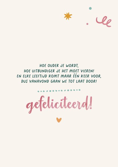 Verjaardagskaart met kleurrijke typografische tekst 3