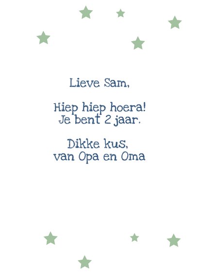 Verjaardagskaart met konijn - 2 jaar 3