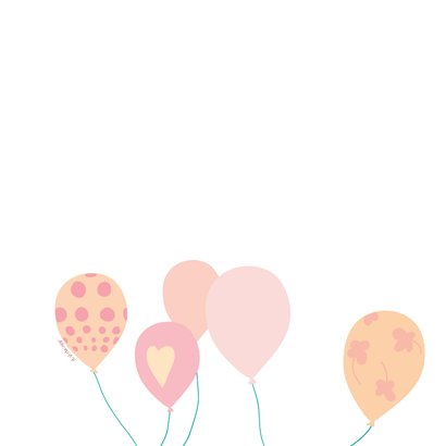 Verjaardagskaart met konijn en ballonnen 2