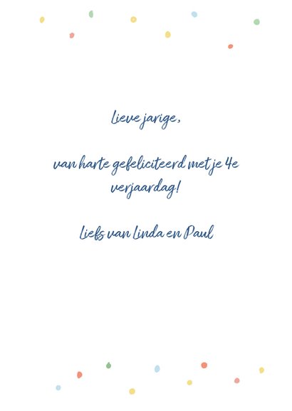 Verjaardagskaart met lieveheersbeestje - 4 jaar 3