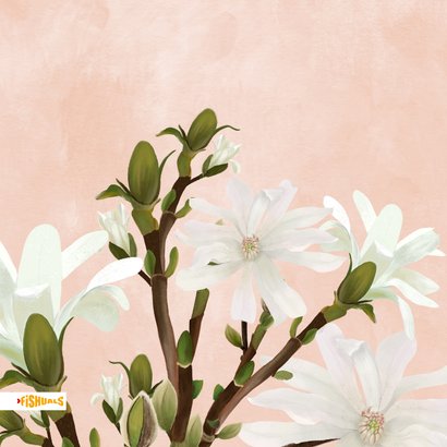 Verjaardagskaart met magnolia-bloemen 2