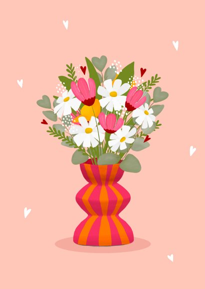 Verjaardagskaart met mooie boeket bloemen 2