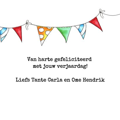 Verjaardagskaart met olifant en slingers 3