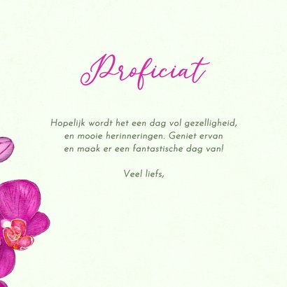 Verjaardagskaart met paarse orchideeën 3
