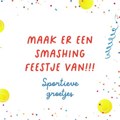 Verjaardagskaart met padelracket en taartje 3