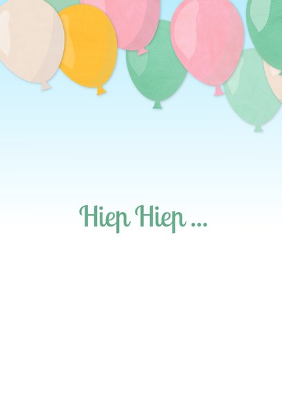 Verjaardagskaart met pastelkleurige ballonnen 2