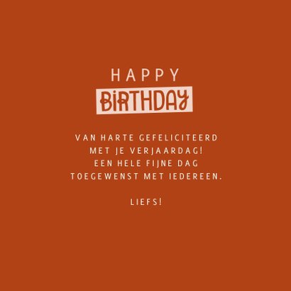 Verjaardagskaart met plantjes en happy birthday 3